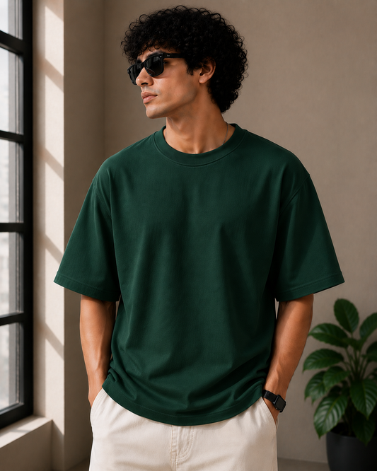 Premium Cotton Oversized Classic T-Shirt| Velvet Grid