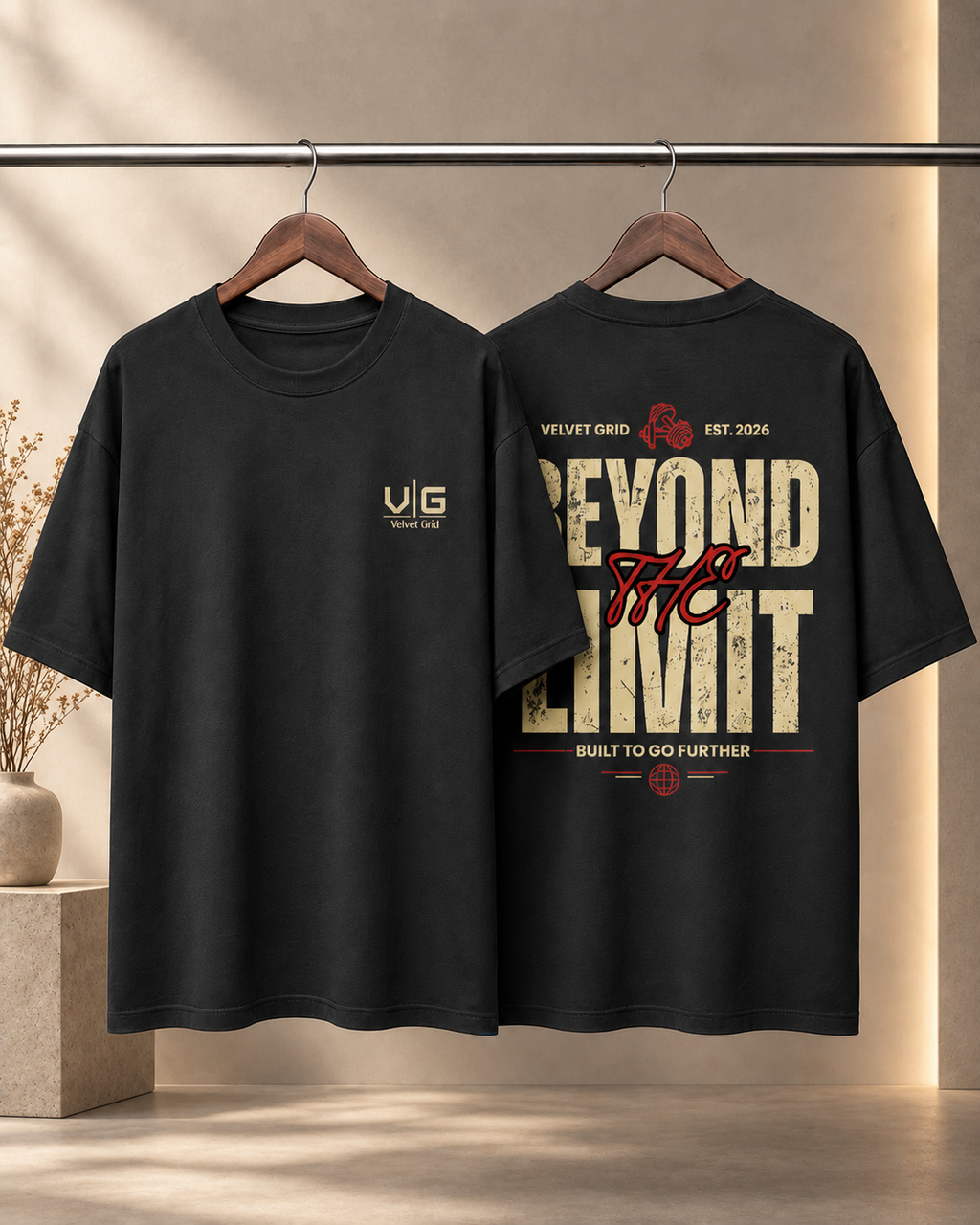 Beyond Limit Graphic Printed Oversized T-Shirt | Velvet Grid