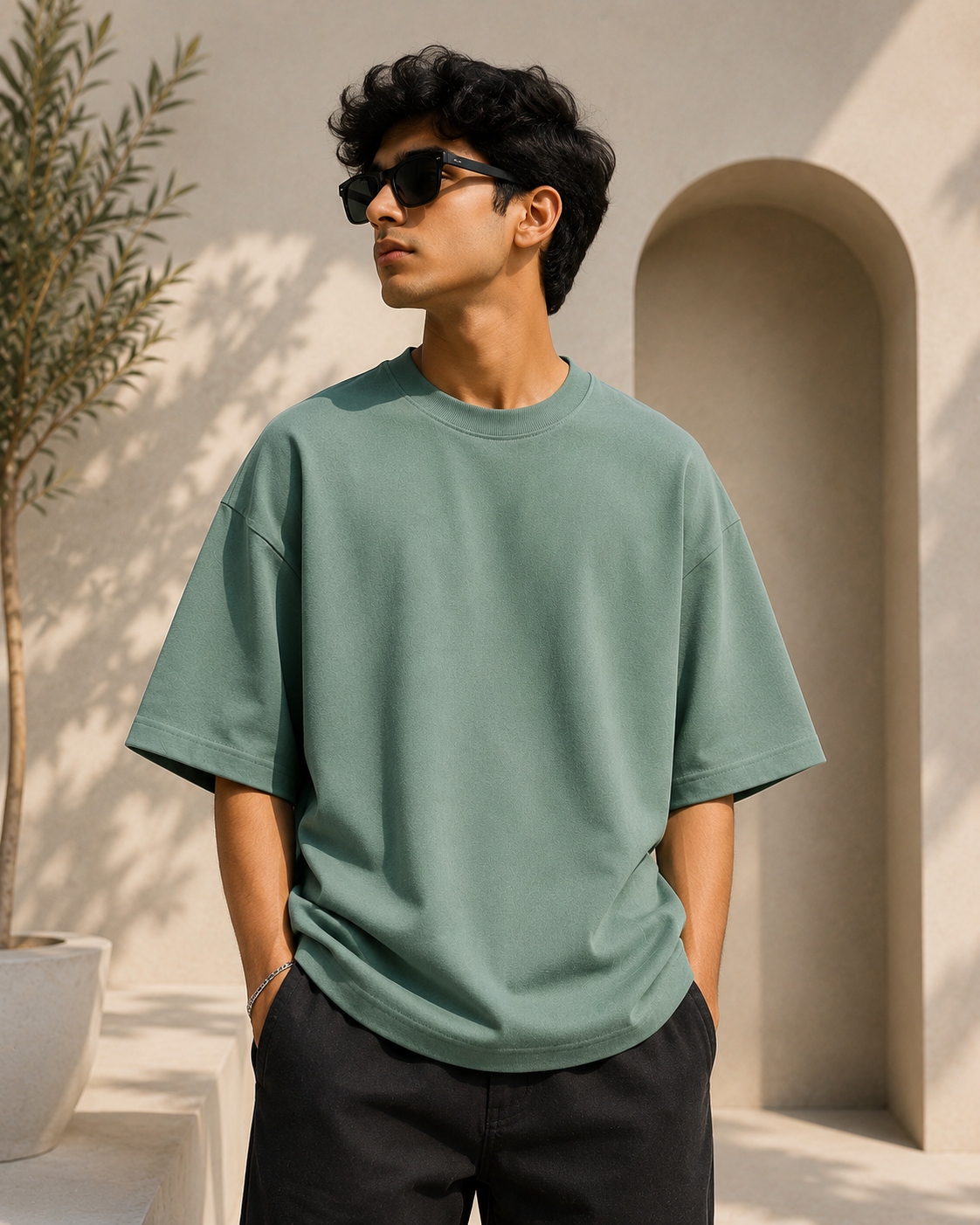 Signature Terry Oversized T-Shirt | Premium Relaxed Fit Tee | Velvet Grid