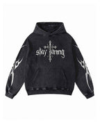 Stay Strong Gothic Pullover Hoodie