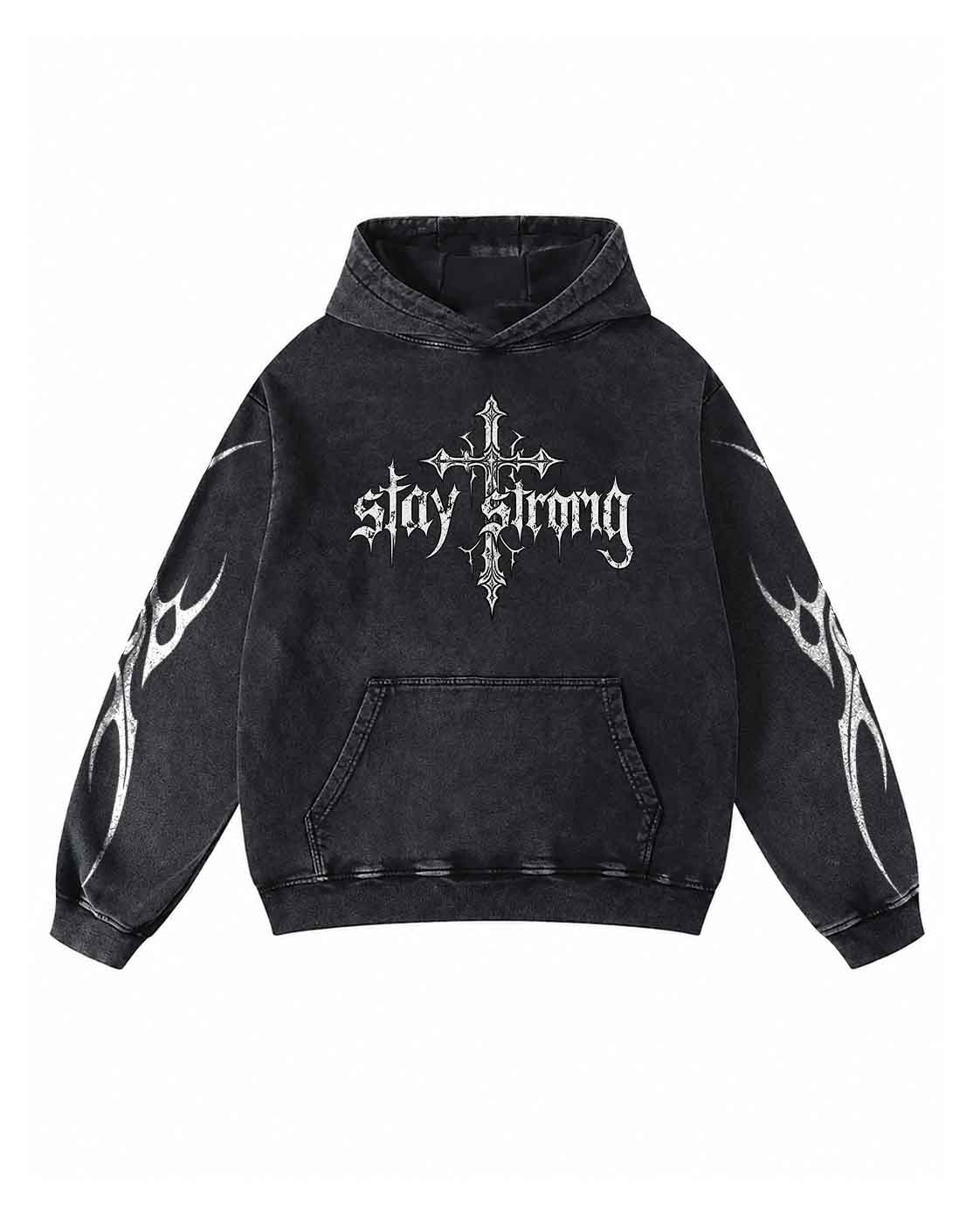 Stay Strong Gothic Pullover Hoodie