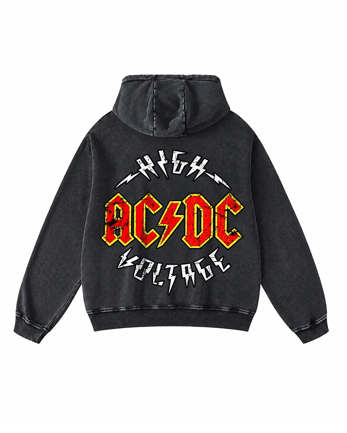AC/DC Washed Graphic Pullover Hoodie