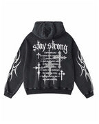 Stay Strong Gothic Pullover Hoodie