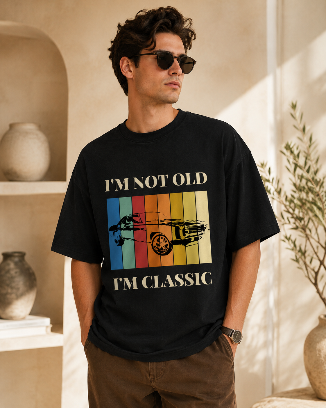 Premium Printed Oversized Classic T-Shirt | Velvet Grid