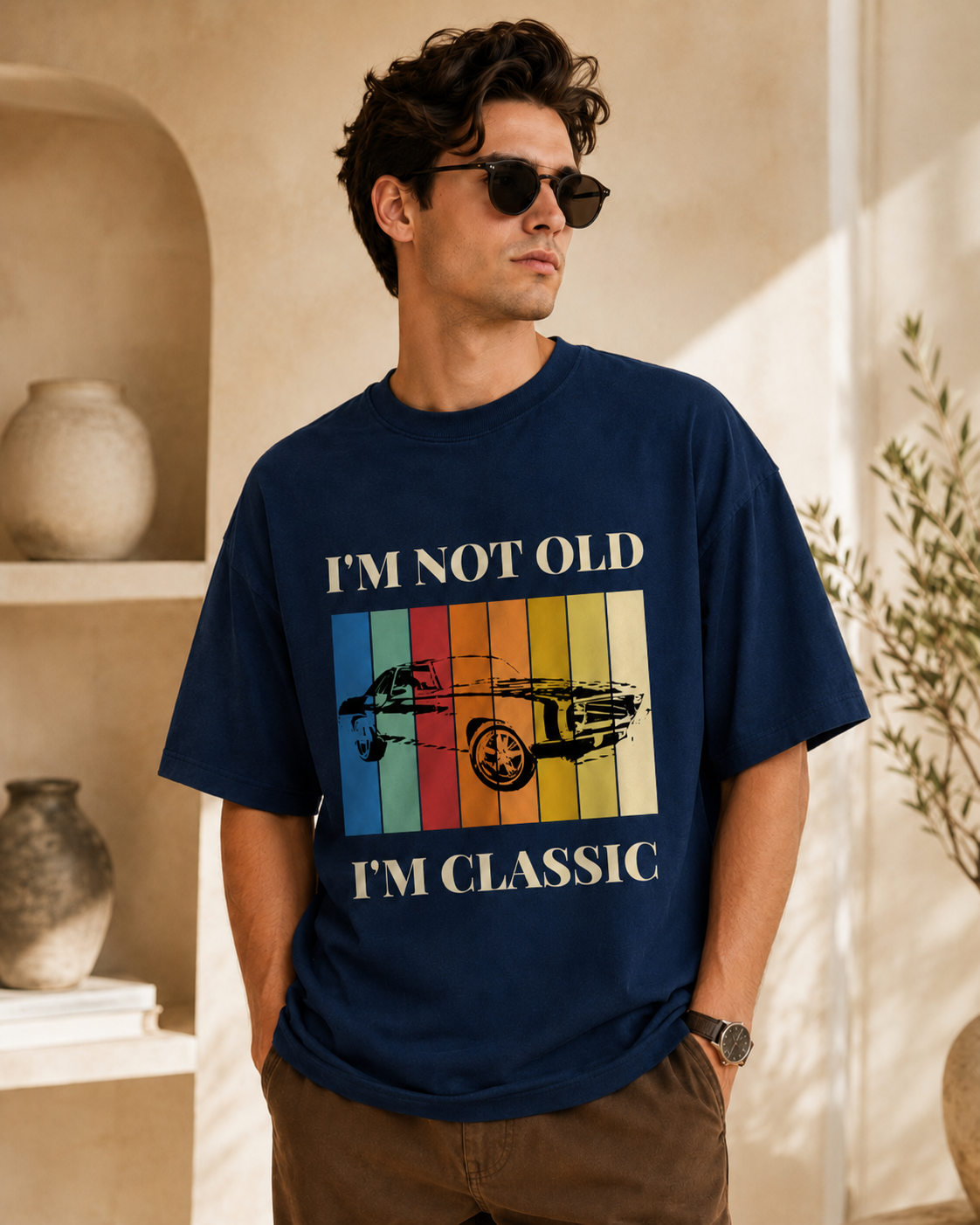 Premium Printed Oversized Classic T-Shirt | Velvet Grid