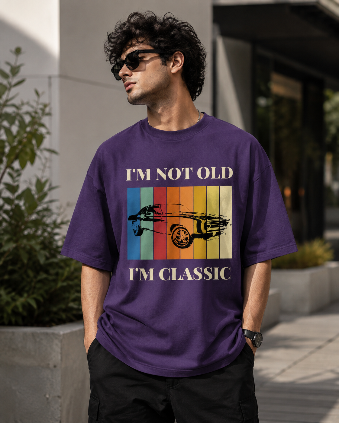 Premium Printed Oversized Classic T-Shirt | Velvet Grid
