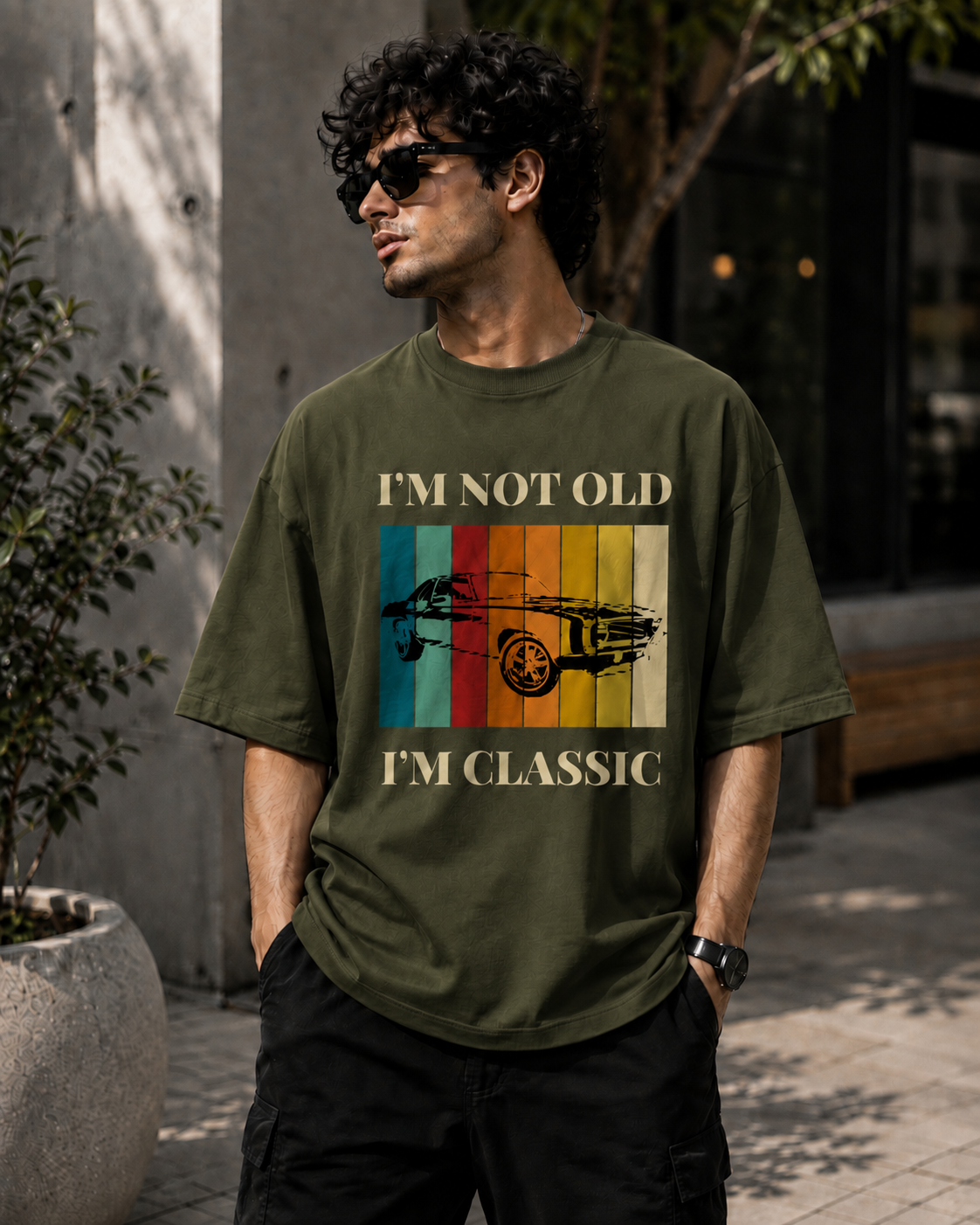 Premium Printed Oversized Classic T-Shirt | Velvet Grid