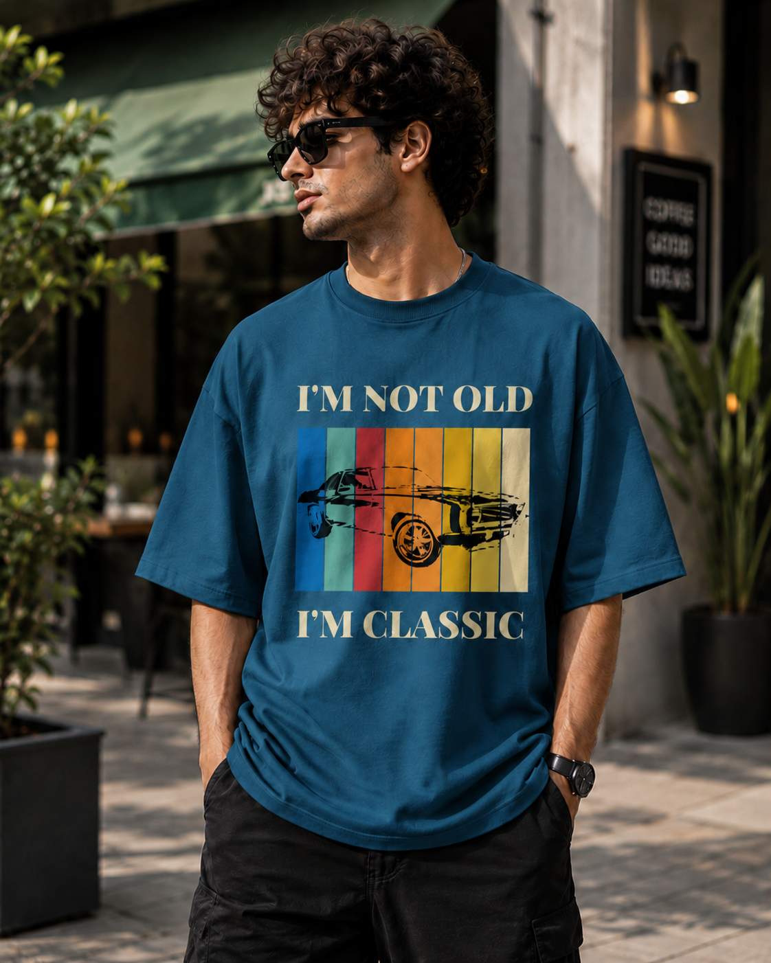 Premium Printed Oversized Classic T-Shirt | Velvet Grid