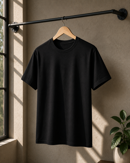 Premium Cotton Regular Fit T-Shirt| Velvet Grid