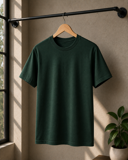 Premium Cotton Regular Fit T-Shirt| Velvet Grid