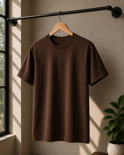 Premium Cotton Regular Fit T-Shirt| Velvet Grid