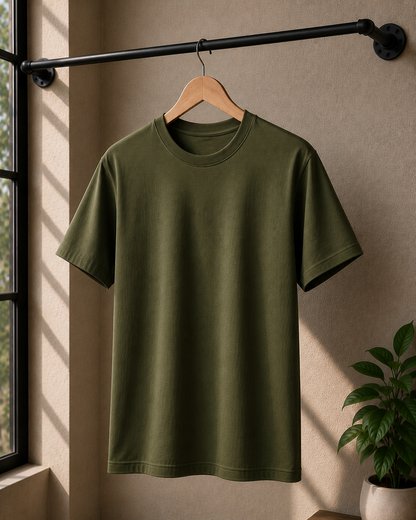 Premium Cotton Regular Fit T-Shirt| Velvet Grid