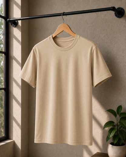 Premium Cotton Regular Fit T-Shirt| Velvet Grid