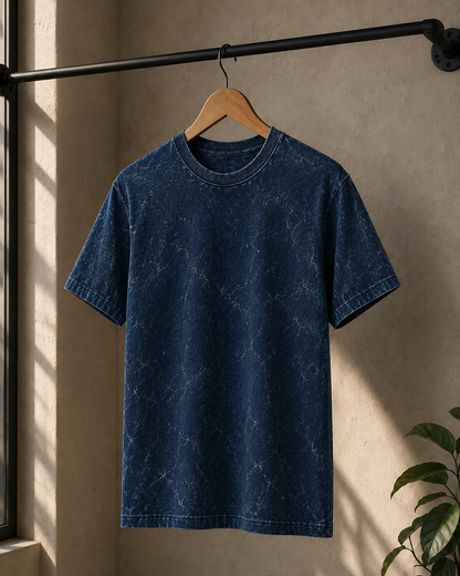 Premium Cotton Acid Washed Oversized T-shirt| Velvet Grid
