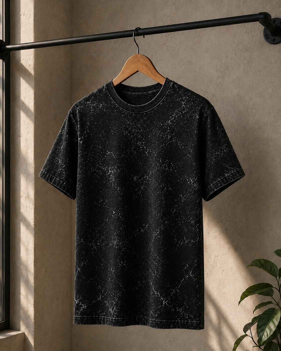 Premium Cotton Acid Washed Oversized T-shirt| Velvet Grid