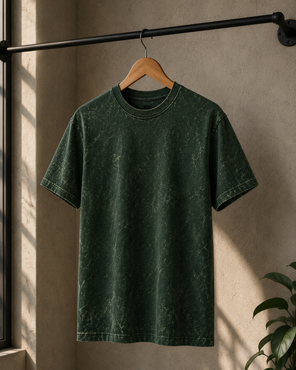 Premium Cotton Acid Washed Oversized T-shirt| Velvet Grid