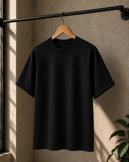 Premium Cotton Oversized Classic T-Shirt| Velvet Grid