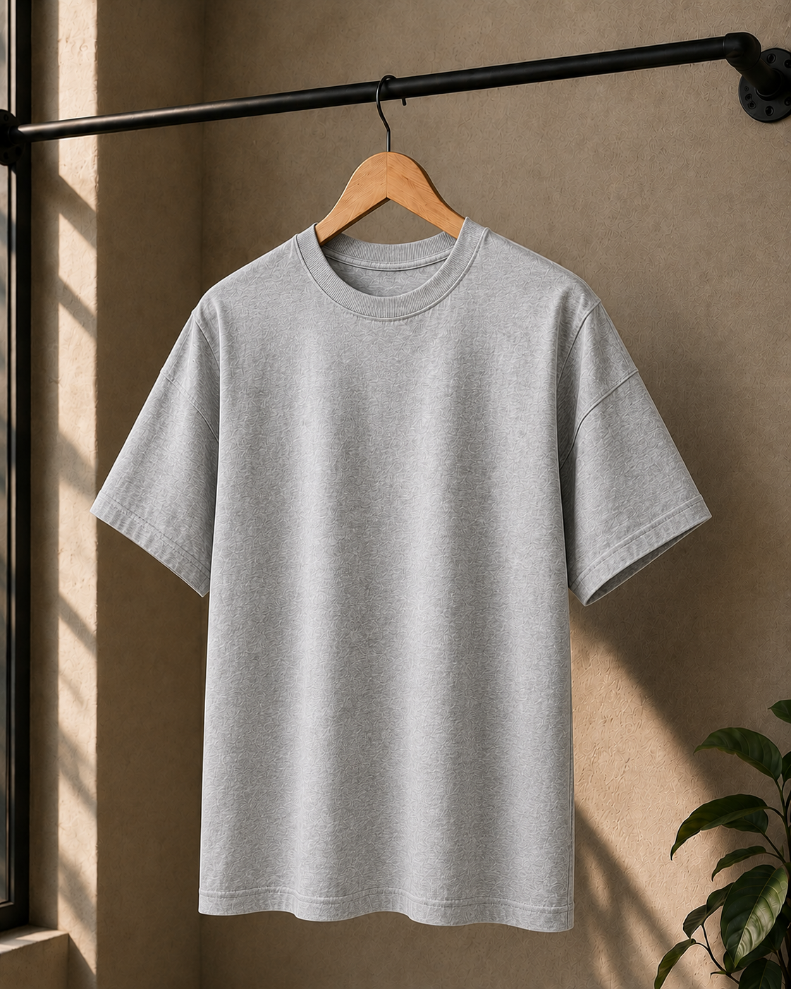 Premium Cotton Oversized Classic T-Shirt| Velvet Grid