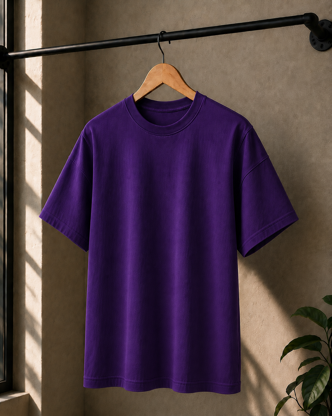 Premium Cotton Oversized Classic T-Shirt| Velvet Grid