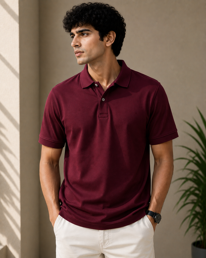 Premium Cotton Polo T-shirt For Men,s | Velvet Grid