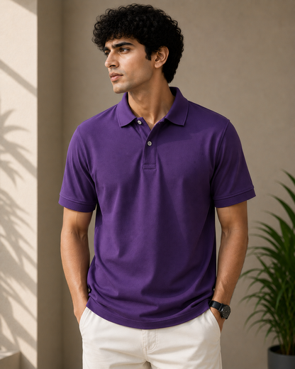 Premium Cotton Polo T-shirt For Men,s | Velvet Grid
