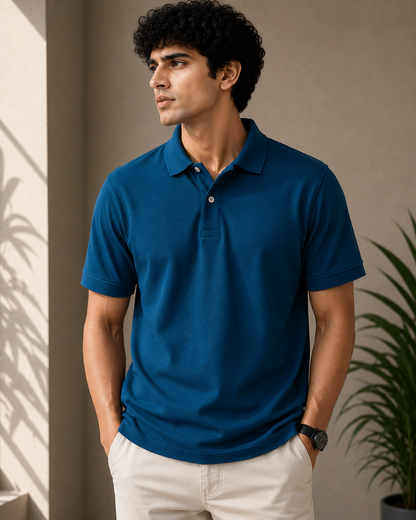 Premium Cotton Polo T-shirt For Men,s | Velvet Grid