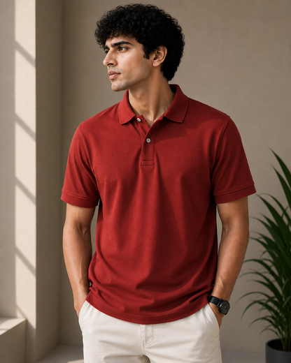 Premium Cotton Polo T-shirt For Men,s | Velvet Grid