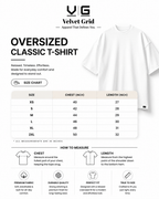 Premium Cotton Oversized Classic T-Shirt| Velvet Grid