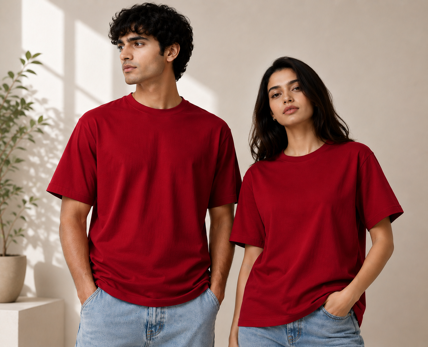 Premium Stretch Cotton Crew T-Shirt for Men & Women | Velvet Grid
