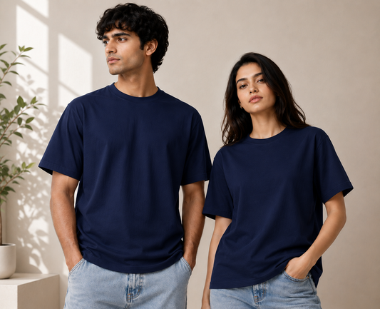 Premium Stretch Cotton Crew T-Shirt for Men & Women | Velvet Grid