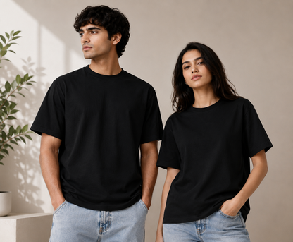 Premium Stretch Cotton Crew T-Shirt for Men & Women | Velvet Grid