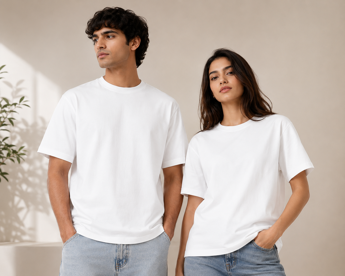 Premium Stretch Cotton Crew T-Shirt for Men & Women | Velvet Grid
