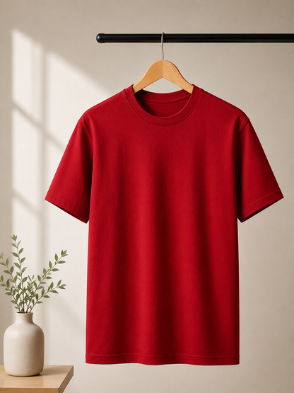 Premium Stretch Cotton Crew T-Shirt for Men & Women | Velvet Grid