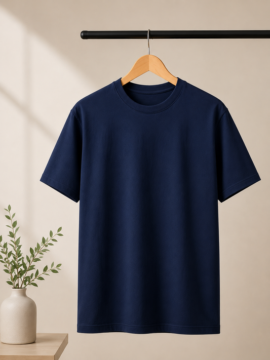 Premium Stretch Cotton Crew T-Shirt for Men & Women | Velvet Grid