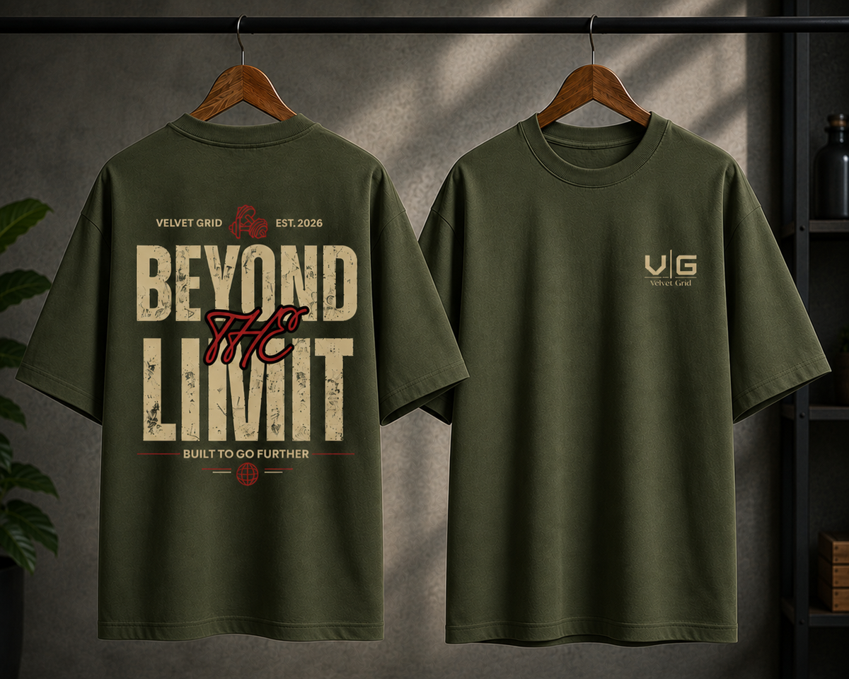 Beyond Limit Graphic Printed Oversized T-Shirt | Velvet Grid