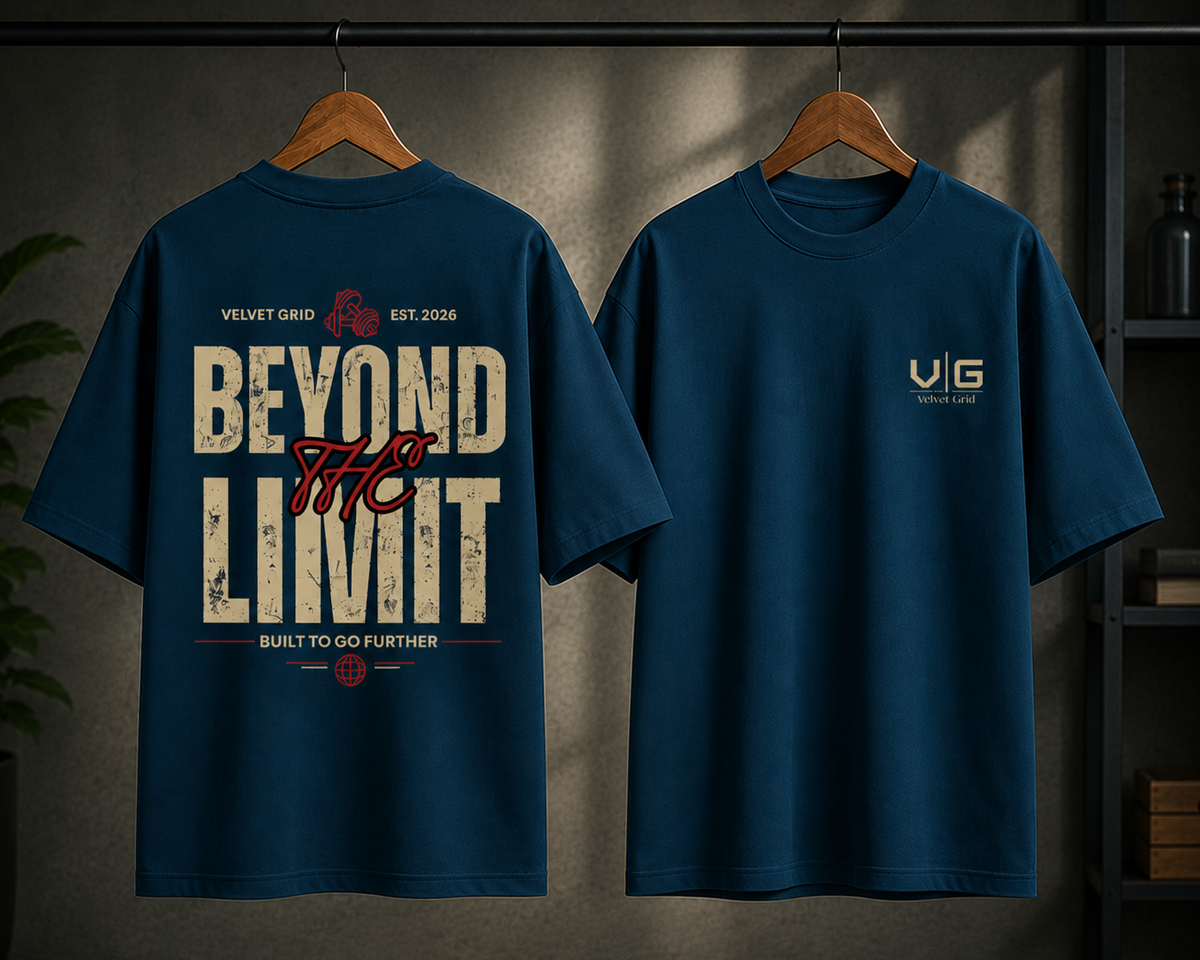 Beyond Limit Graphic Printed Oversized T-Shirt | Velvet Grid