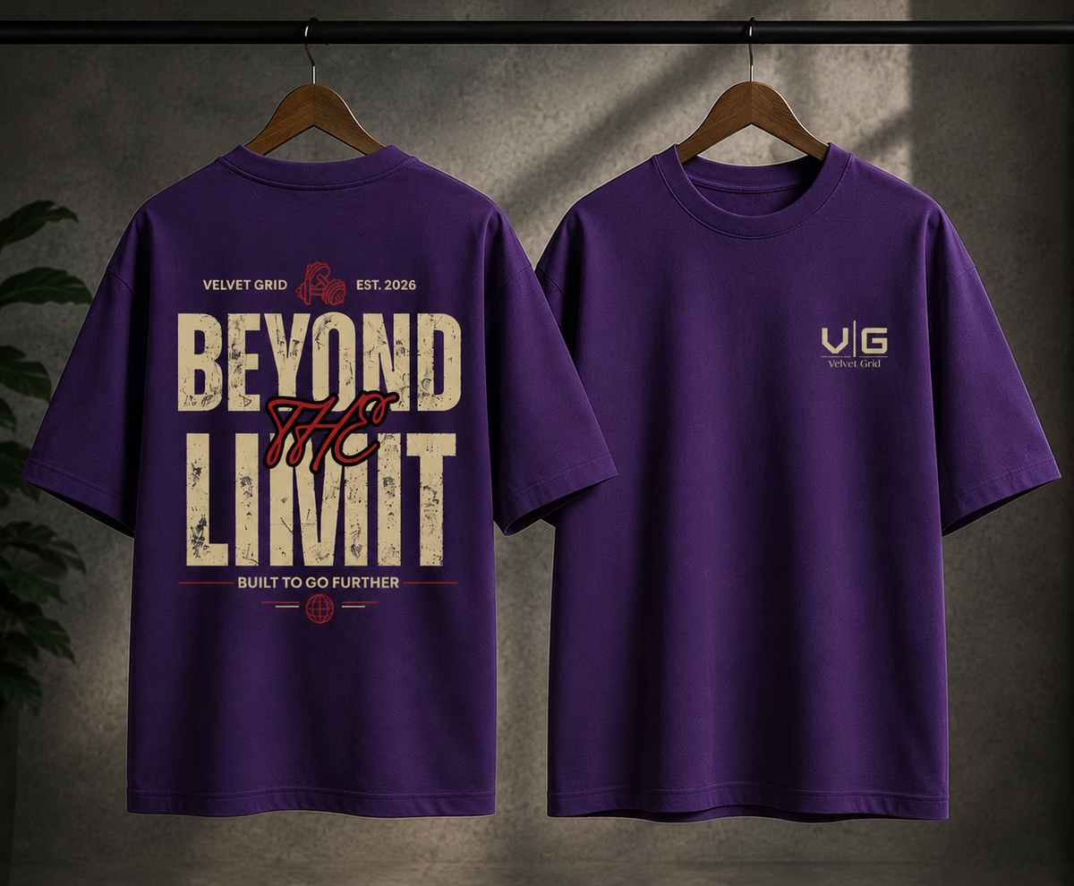 Beyond Limit Graphic Printed Oversized T-Shirt | Velvet Grid