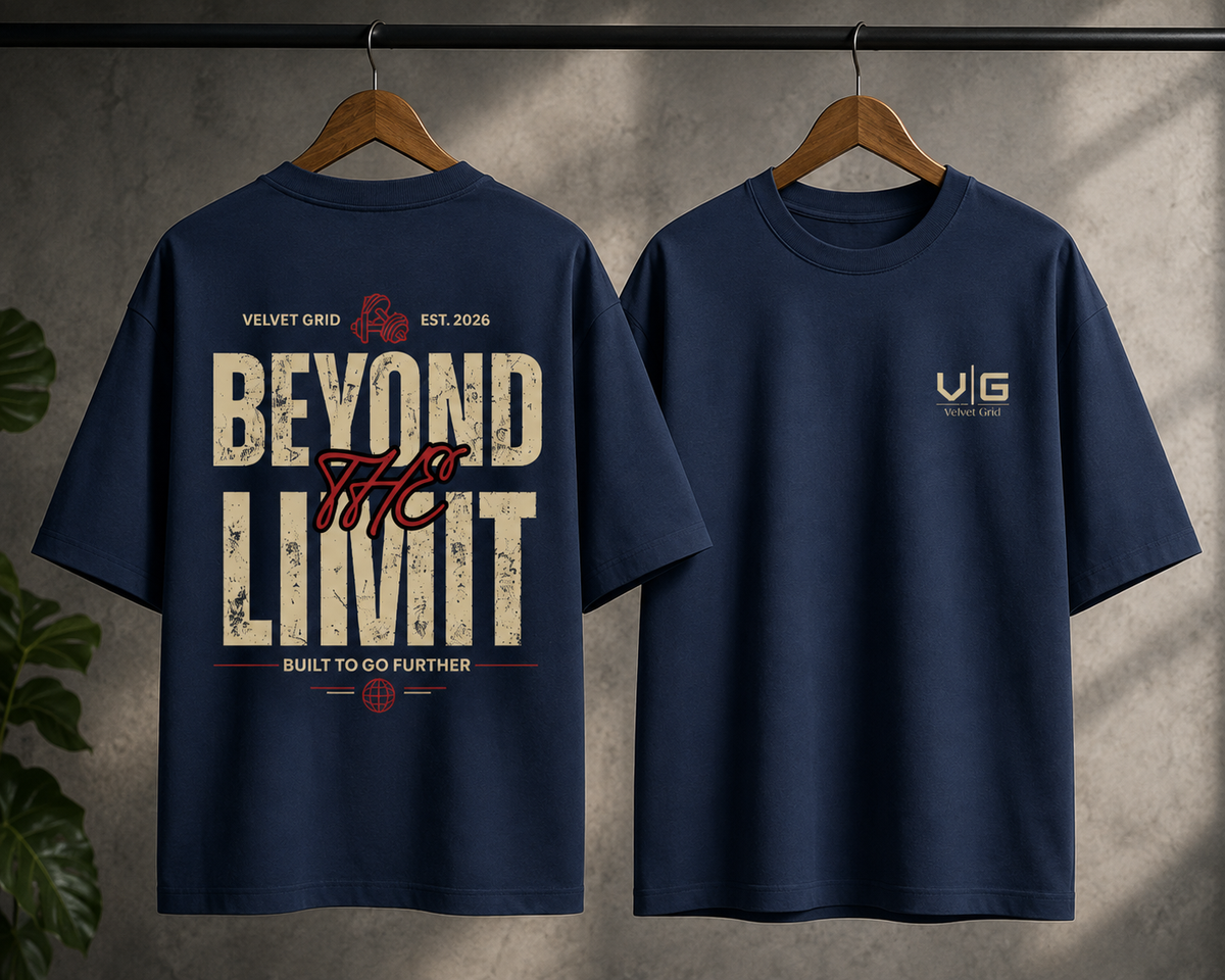 Beyond Limit Graphic Printed Oversized T-Shirt | Velvet Grid