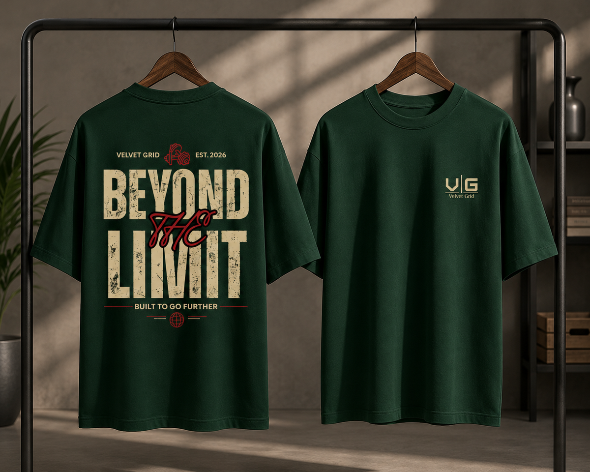 Beyond Limit Graphic Printed Oversized T-Shirt | Velvet Grid