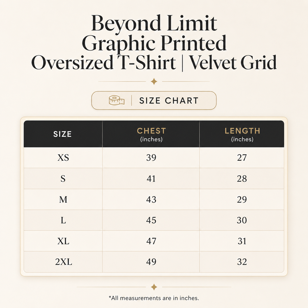 Beyond Limit Graphic Printed Oversized T-Shirt | Velvet Grid