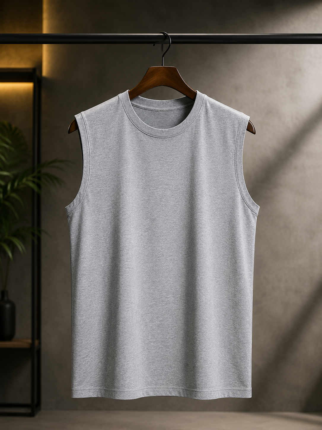 Men’s Premium Cotton Sleeveless T-Shirt | Muscle Tank Top | Velvet Grid