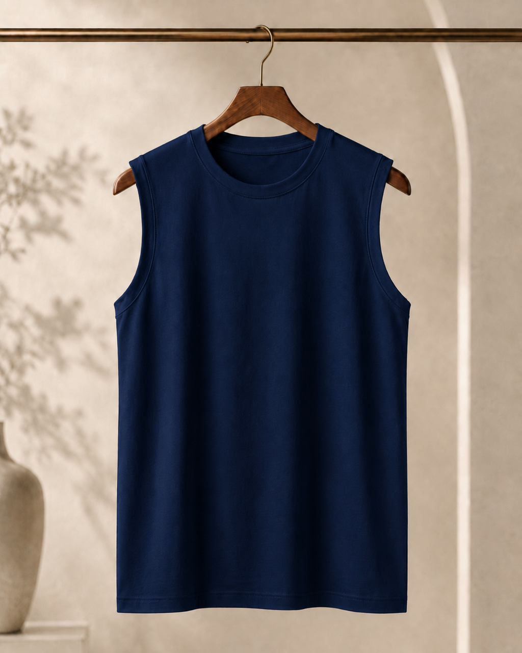 Men’s Premium Cotton Sleeveless T-Shirt | Muscle Tank Top | Velvet Grid