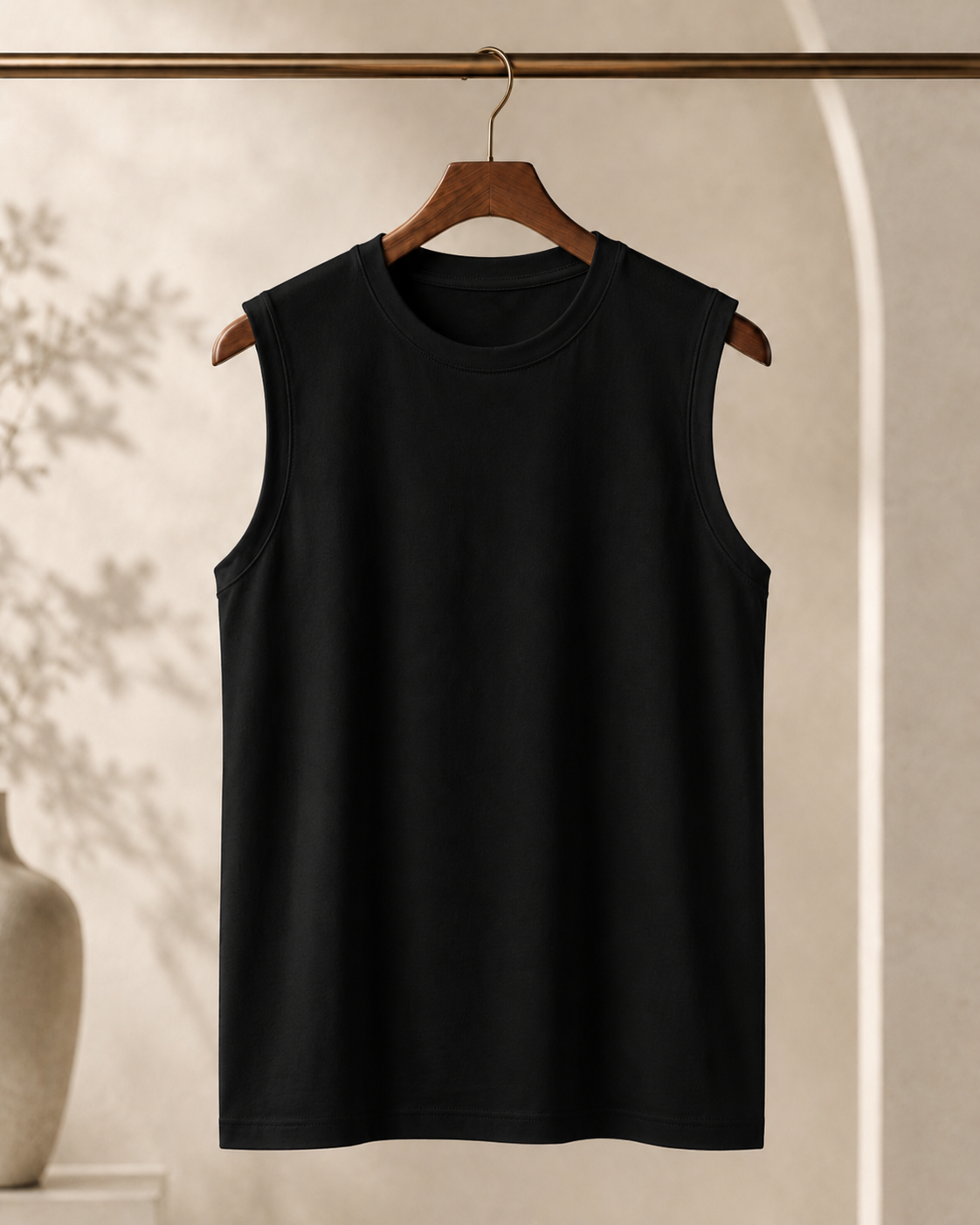 Men’s Premium Cotton Sleeveless T-Shirt | Muscle Tank Top | Velvet Grid