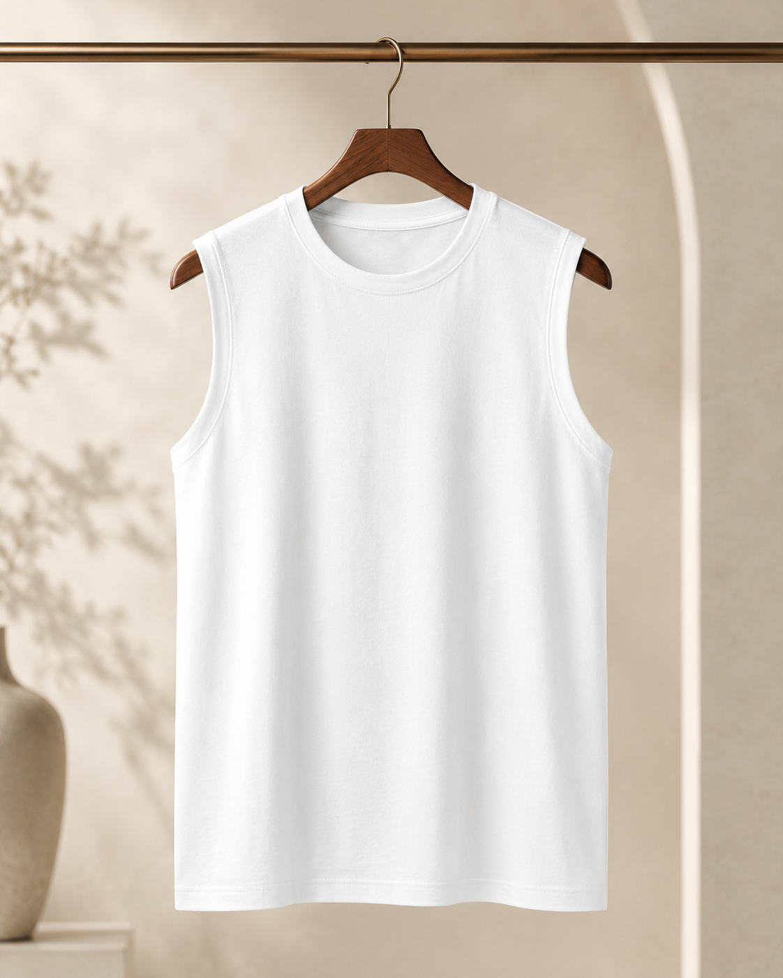 Men’s Premium Cotton Sleeveless T-Shirt | Muscle Tank Top | Velvet Grid