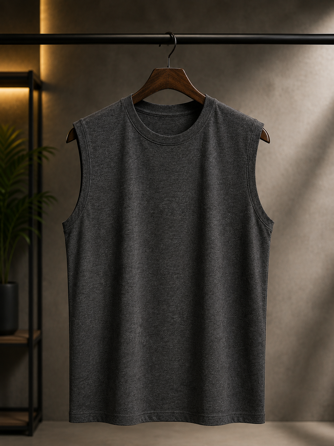 Men’s Premium Cotton Sleeveless T-Shirt | Muscle Tank Top | Velvet Grid