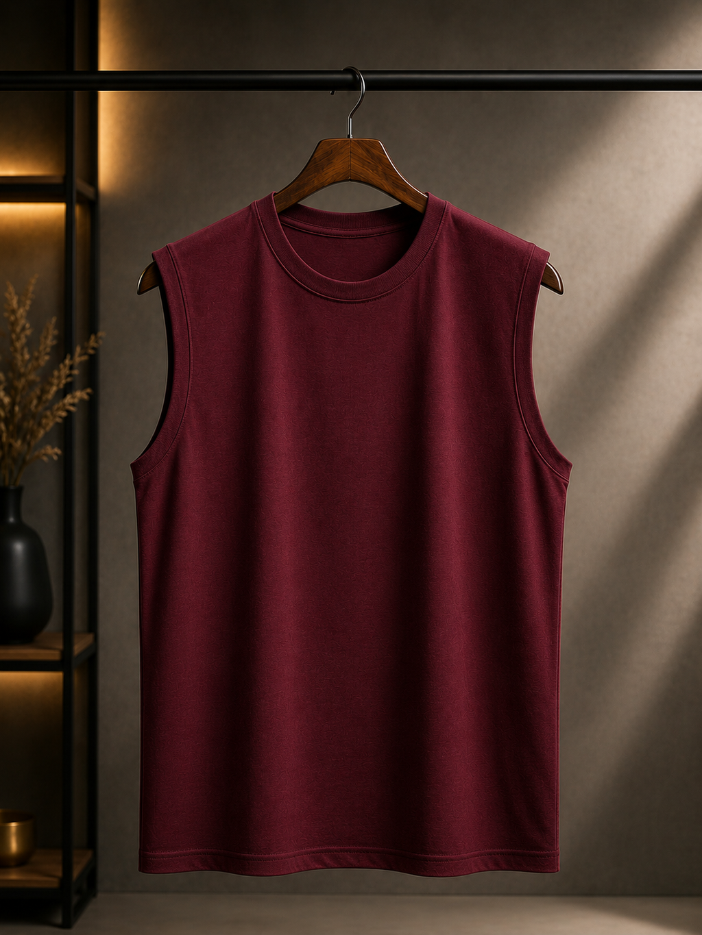 Men’s Premium Cotton Sleeveless T-Shirt | Muscle Tank Top | Velvet Grid