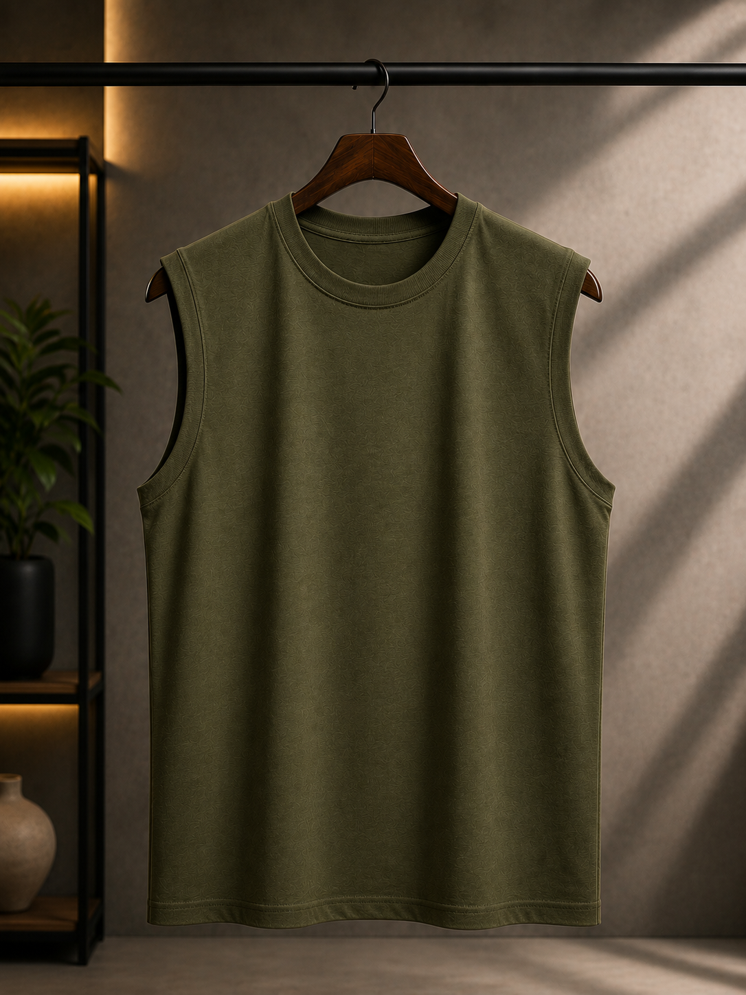Men’s Premium Cotton Sleeveless T-Shirt | Muscle Tank Top | Velvet Grid