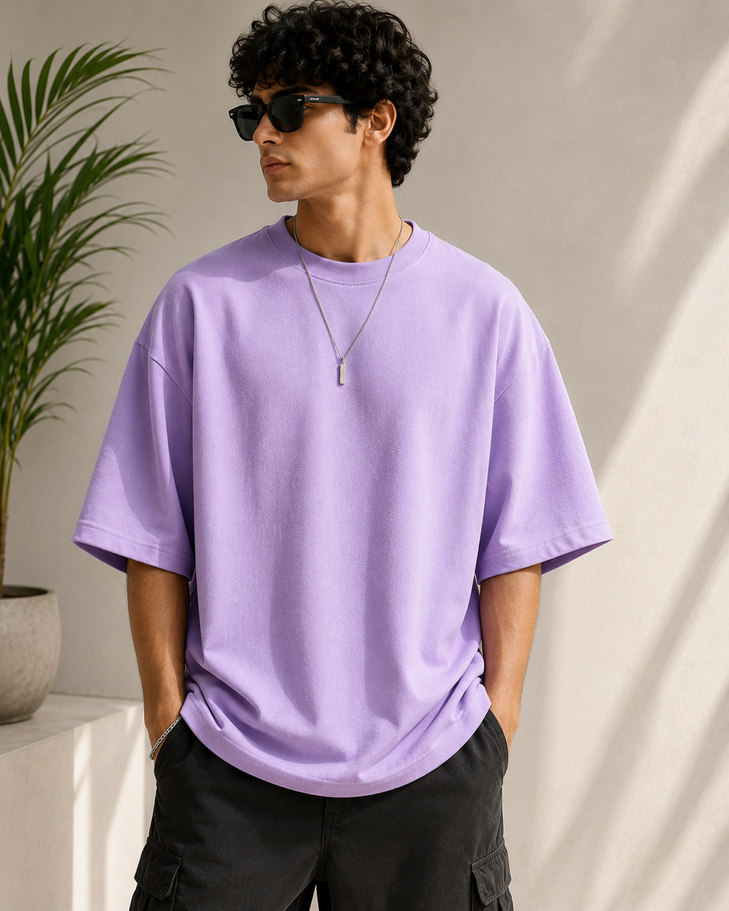 Signature Terry Oversized T-Shirt | Premium Relaxed Fit Tee | Velvet Grid