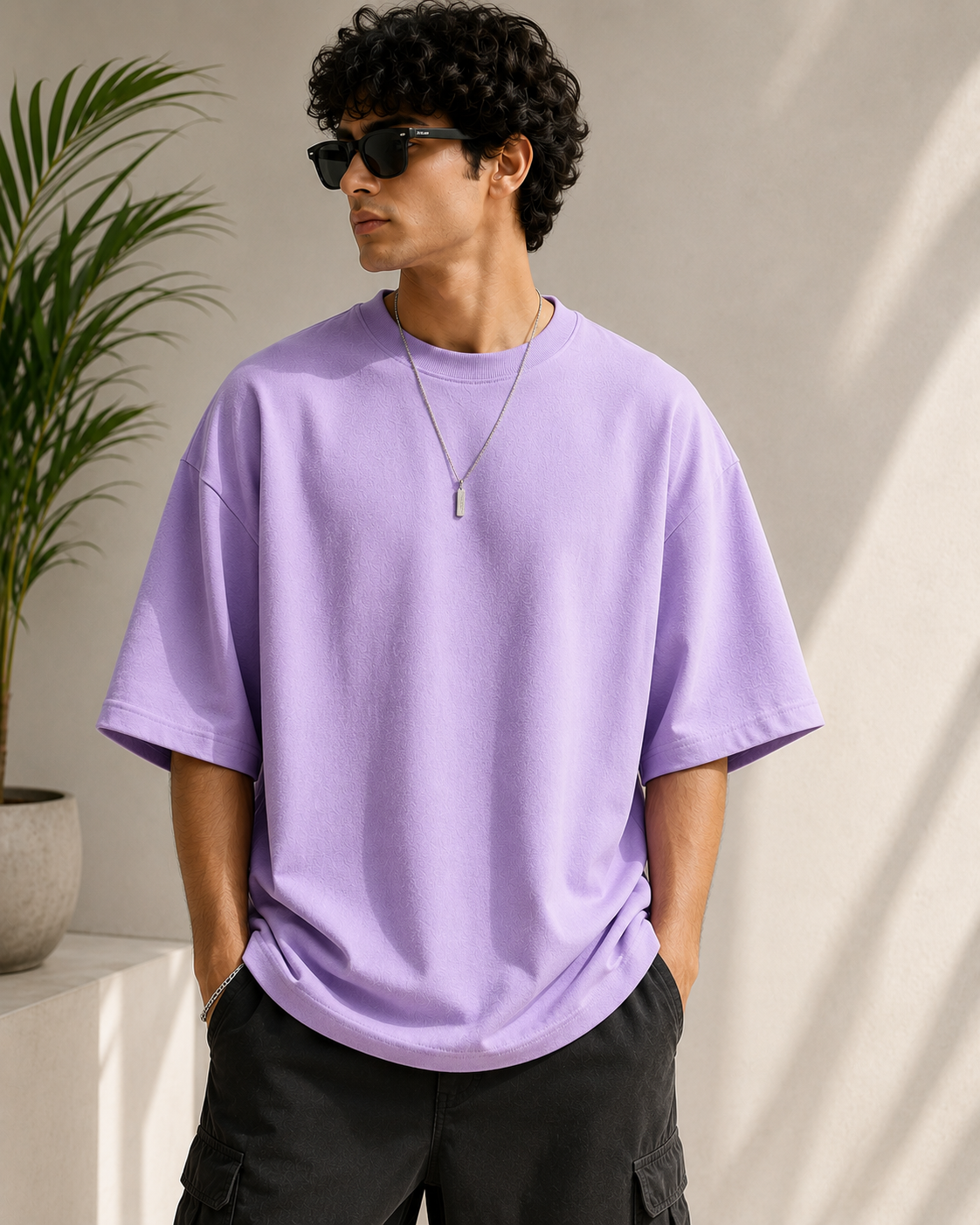 Signature Terry Oversized T-Shirt | Premium Relaxed Fit Tee | Velvet Grid