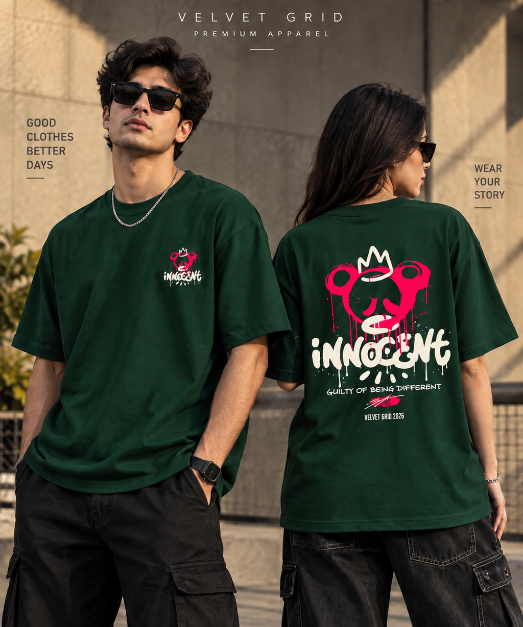 Innocent Graphic Oversized T-Shirt | Premium Streetwear Tee | Velvet Grid